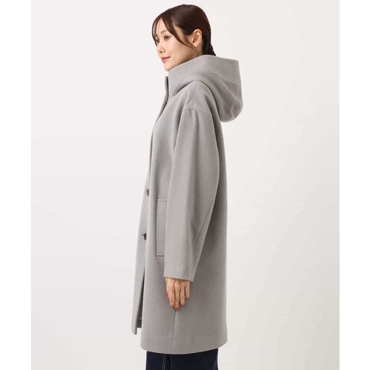 SUPER100'sウール フーデットミドルコート | MK MICHEL KLEIN | 詳細画像5 