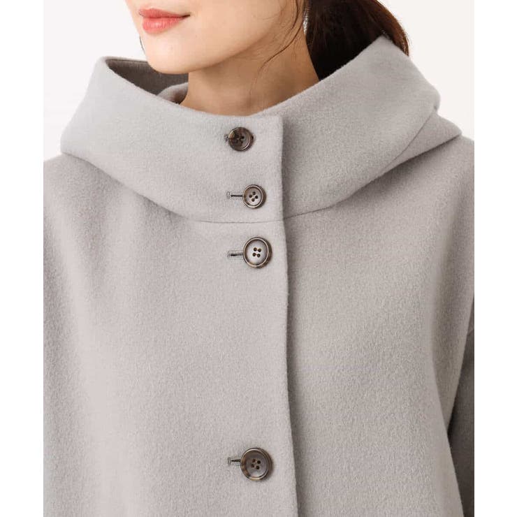 SUPER100'sウール フーデットミドルコート | MK MICHEL KLEIN | 詳細画像7 