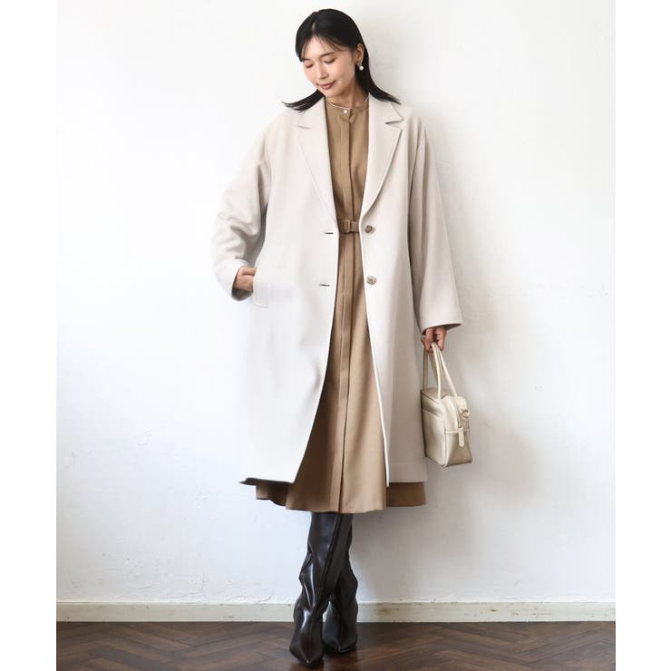 ベージュ | [超軽量]エアリアルウール チェスターコート | MK MICHEL KLEIN