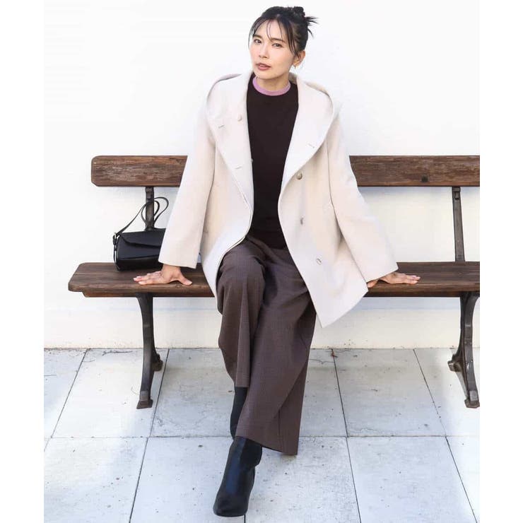 [超軽量]エアリアルウール ミドル丈フーデットコート | MK MICHEL KLEIN | 詳細画像13 