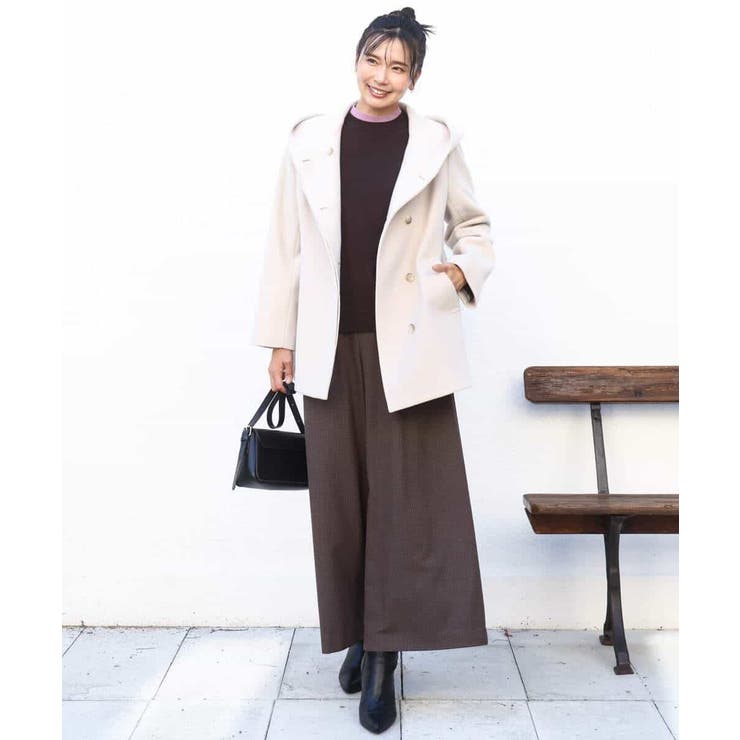 [超軽量]エアリアルウール ミドル丈フーデットコート | MK MICHEL KLEIN | 詳細画像16 