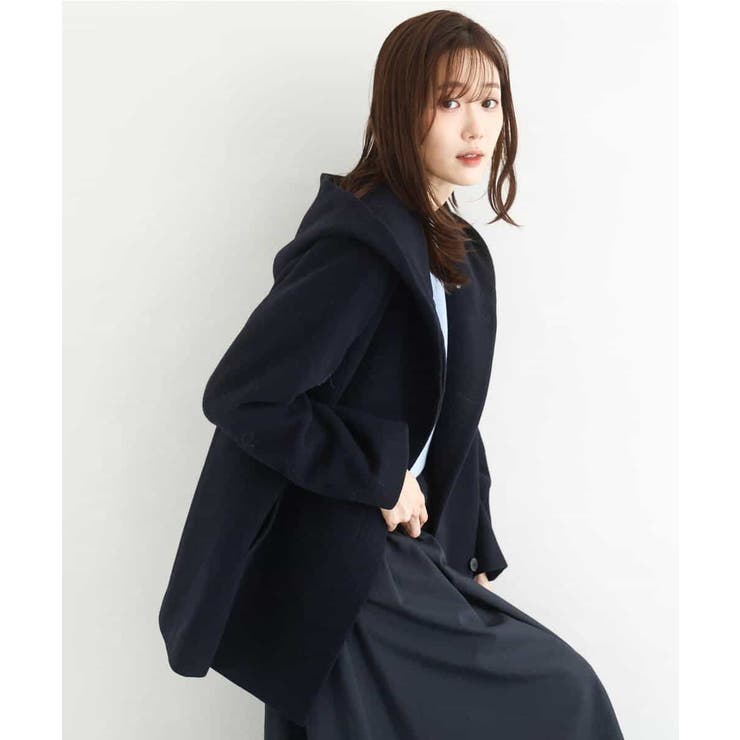 [超軽量]エアリアルウール ミドル丈フーデットコート | MK MICHEL KLEIN | 詳細画像5 