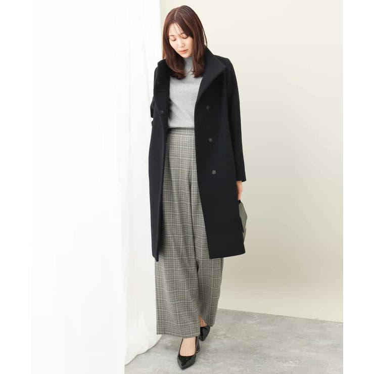 SUPER100sウール スタンドカラーロングコート | MK MICHEL KLEIN | 詳細画像10 