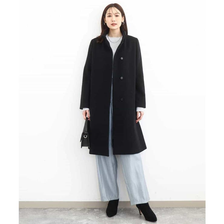 SUPER100sウール スタンドカラーロングコート | MK MICHEL KLEIN | 詳細画像13 