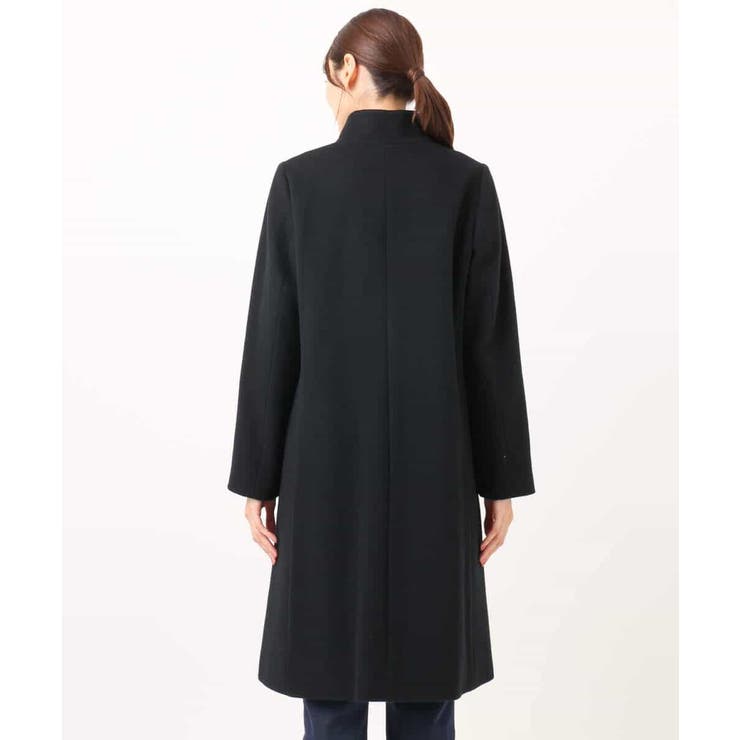 SUPER100sウール スタンドカラーロングコート | MK MICHEL KLEIN | 詳細画像18 