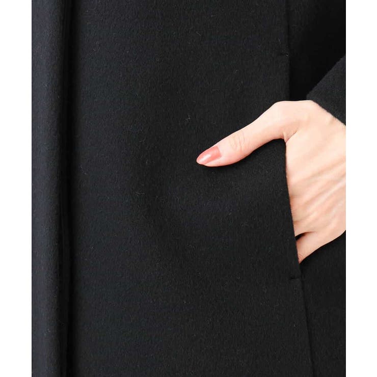 SUPER100sウール スタンドカラーロングコート | MK MICHEL KLEIN | 詳細画像21 