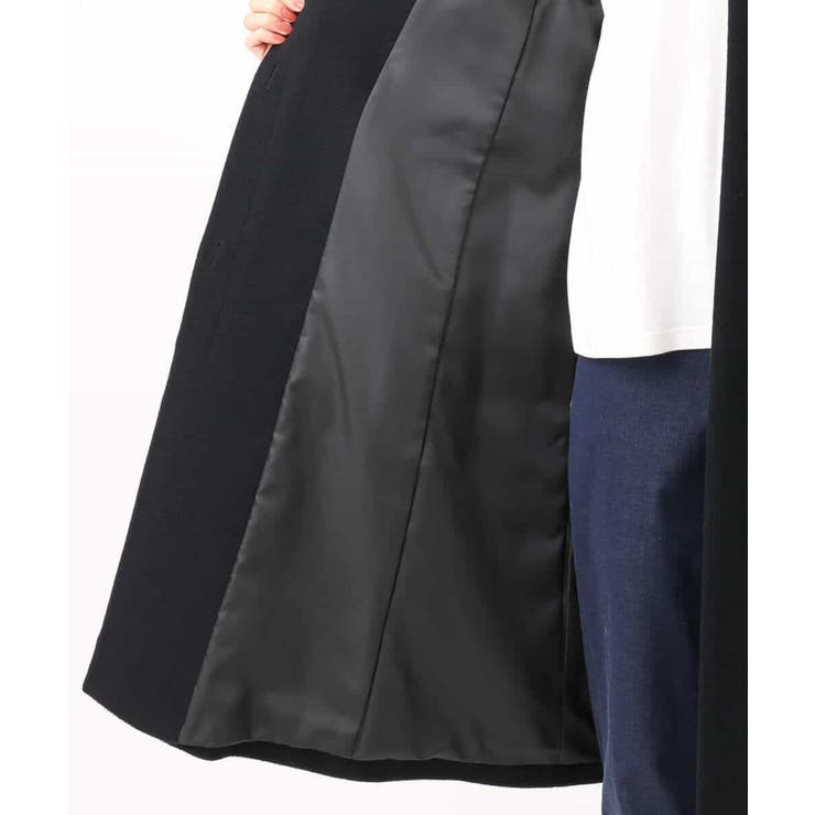 SUPER100sウール スタンドカラーロングコート | MK MICHEL KLEIN | 詳細画像25 