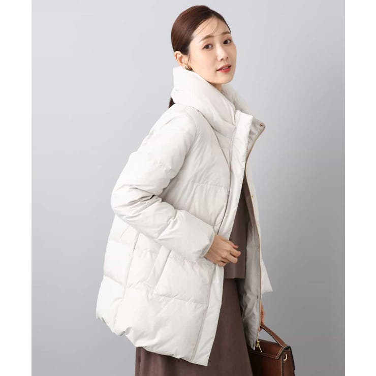 アイボリー | ベーシックタフタ ミドルダウンコート/撥水加工 | MK MICHEL KLEIN