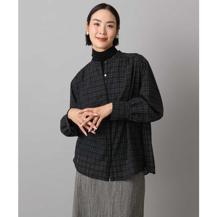 シアーチェックAラインブラウス | MICHEL KLEIN | 詳細画像13 