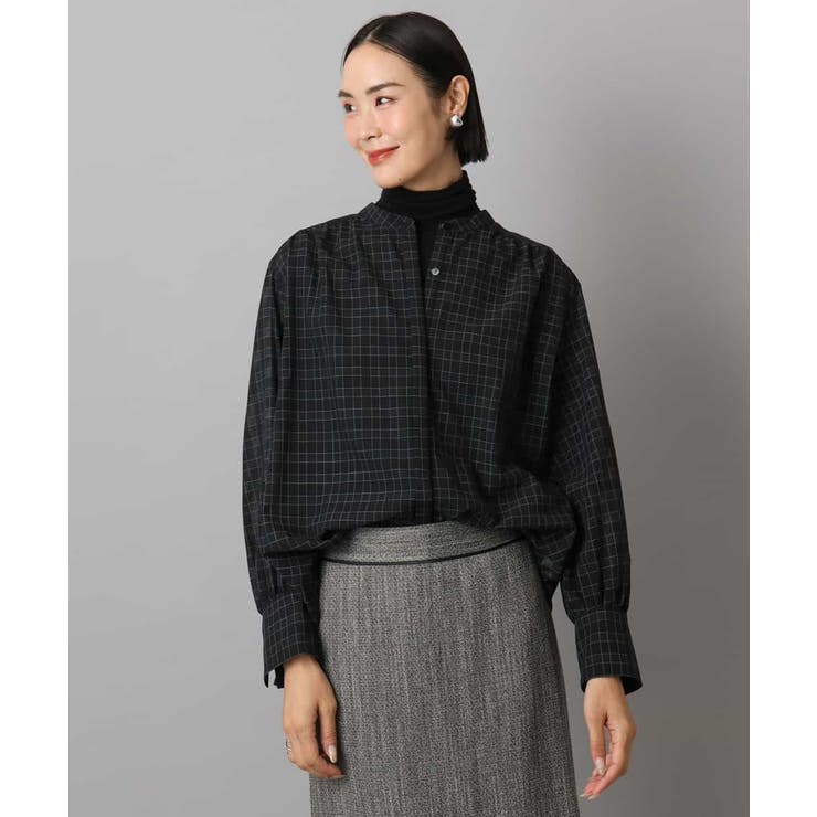 シアーチェックAラインブラウス | MICHEL KLEIN | 詳細画像14 