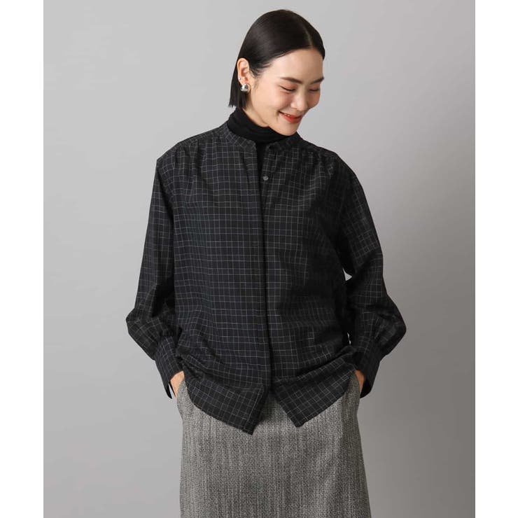 シアーチェックAラインブラウス | MICHEL KLEIN | 詳細画像18 