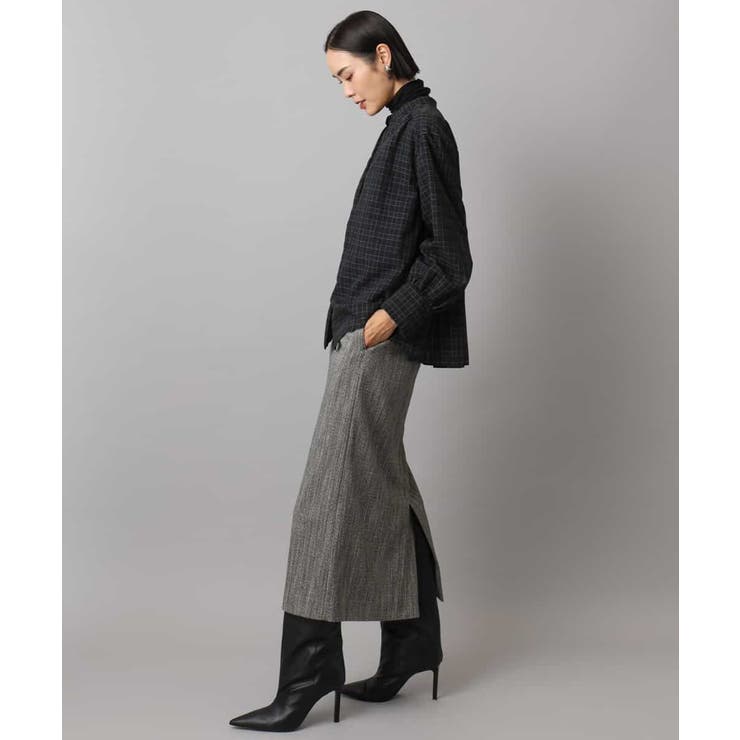 シアーチェックAラインブラウス | MICHEL KLEIN | 詳細画像19 