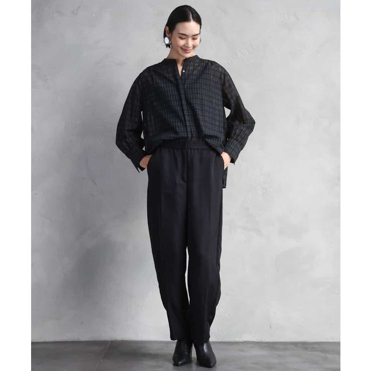 シアーチェックAラインブラウス | MICHEL KLEIN | 詳細画像4 