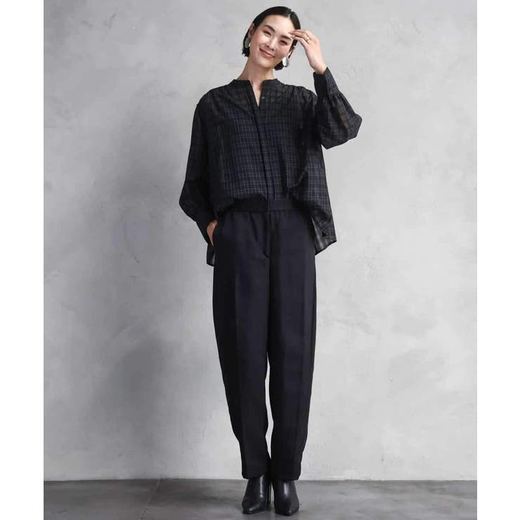 シアーチェックAラインブラウス | MICHEL KLEIN | 詳細画像6 