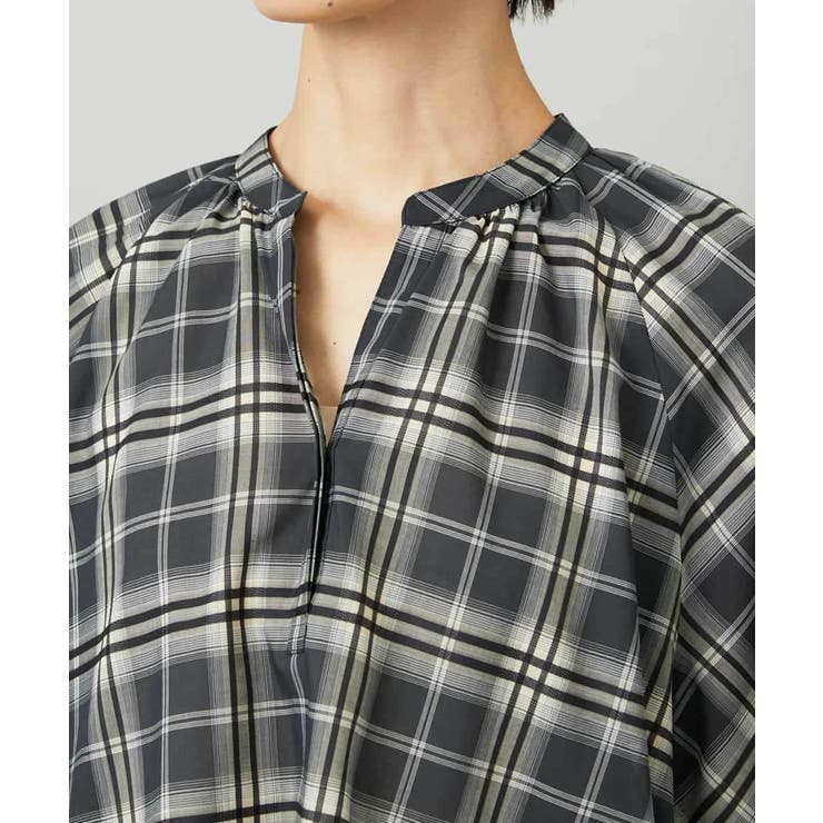 [セットアップ対応]ギャザーブラウス シアーチェック柄 | MICHEL KLEIN | 詳細画像10 