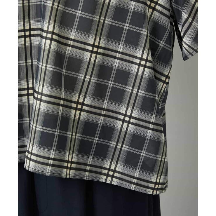 [セットアップ対応]ギャザーブラウス シアーチェック柄 | MICHEL KLEIN | 詳細画像12 