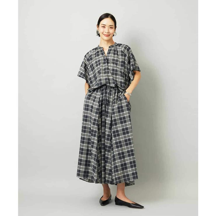 [セットアップ対応]ギャザーブラウス シアーチェック柄 | MICHEL KLEIN | 詳細画像17 