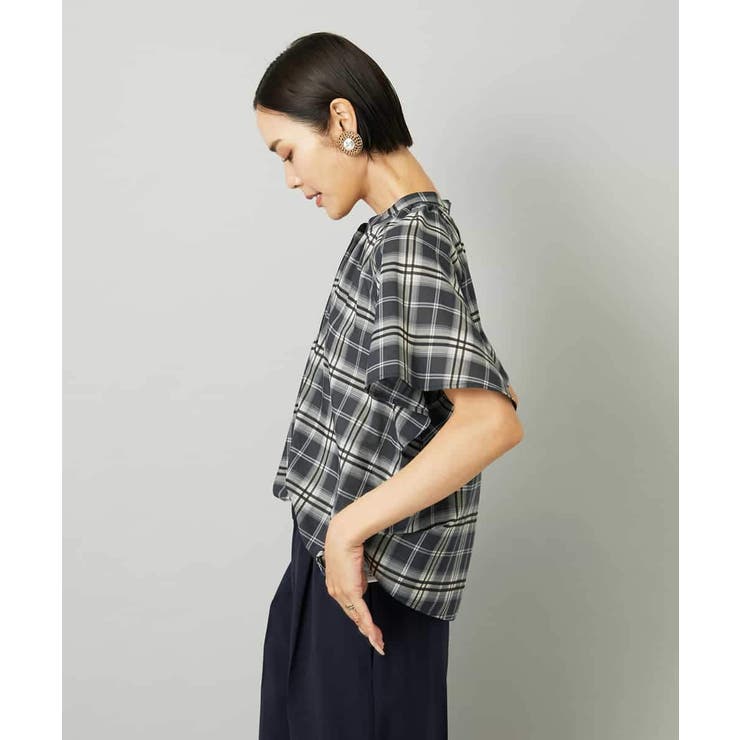 [セットアップ対応]ギャザーブラウス シアーチェック柄 | MICHEL KLEIN | 詳細画像22 