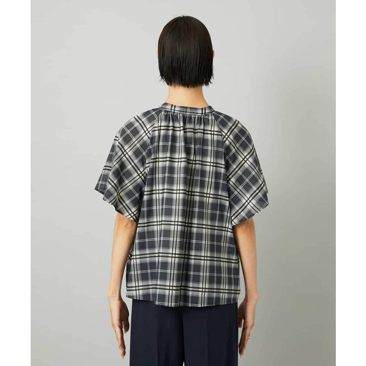 [セットアップ対応]ギャザーブラウス シアーチェック柄 | MICHEL KLEIN | 詳細画像9 