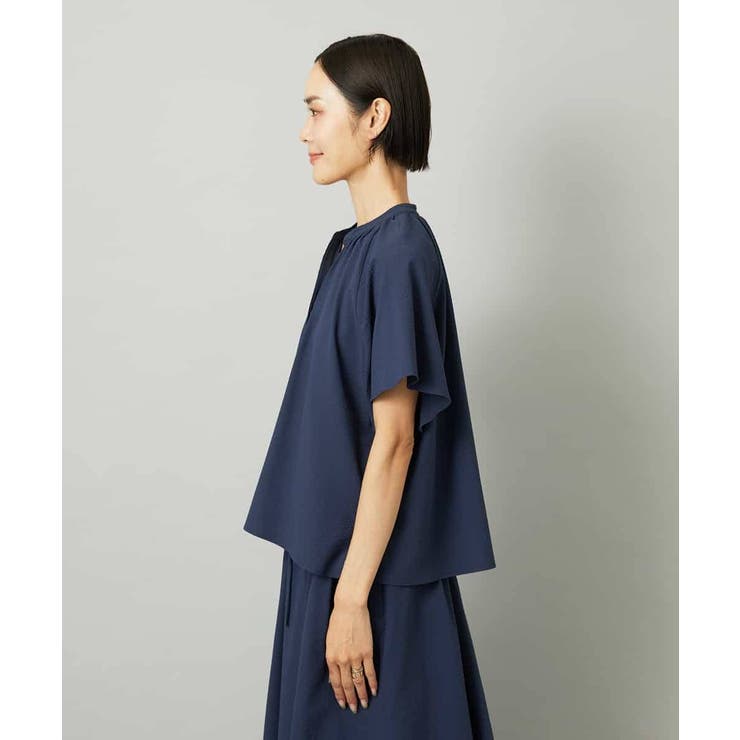 [セットアップ対応]ギャザーブラウス サッカー無地 | MICHEL KLEIN | 詳細画像14 