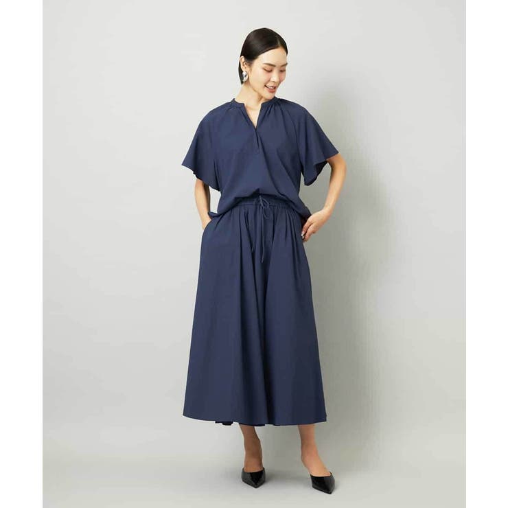 [セットアップ対応]ギャザーブラウス サッカー無地 | MICHEL KLEIN | 詳細画像5 