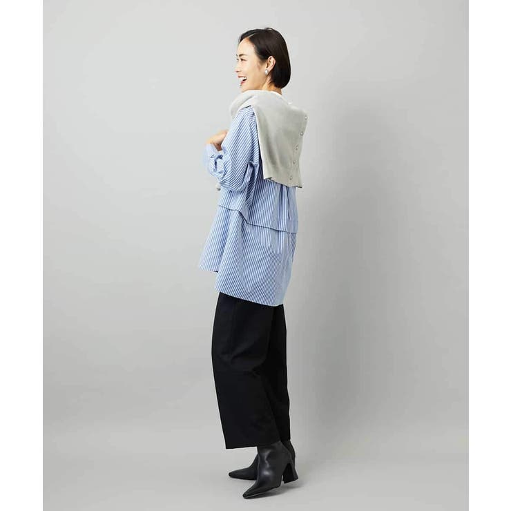 [2WAY]クレリックオーバーサイズストライプシャツ | MICHEL KLEIN | 詳細画像13 