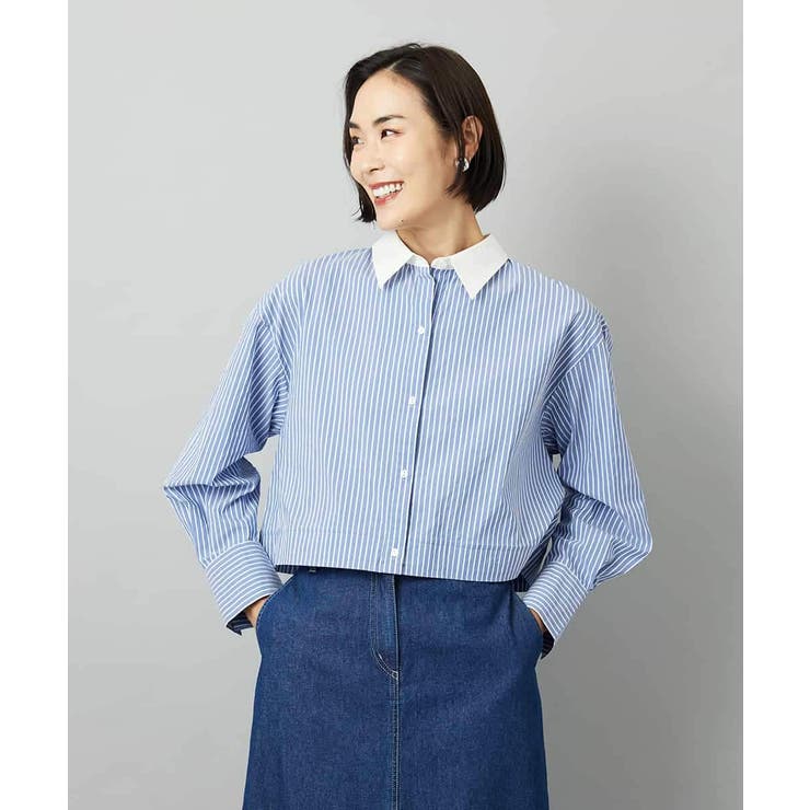 [2WAY]クレリックオーバーサイズストライプシャツ | MICHEL KLEIN | 詳細画像14 