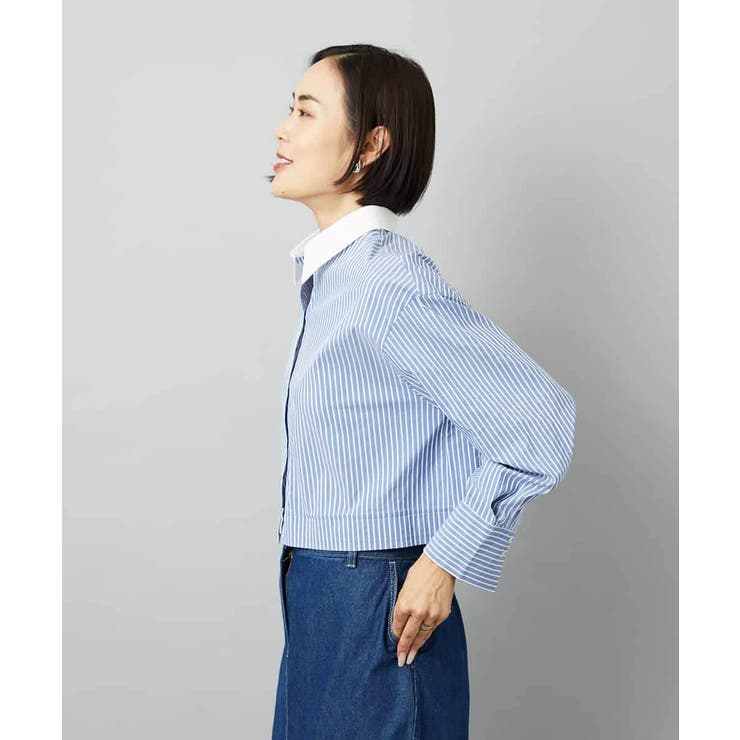 [2WAY]クレリックオーバーサイズストライプシャツ | MICHEL KLEIN | 詳細画像15 