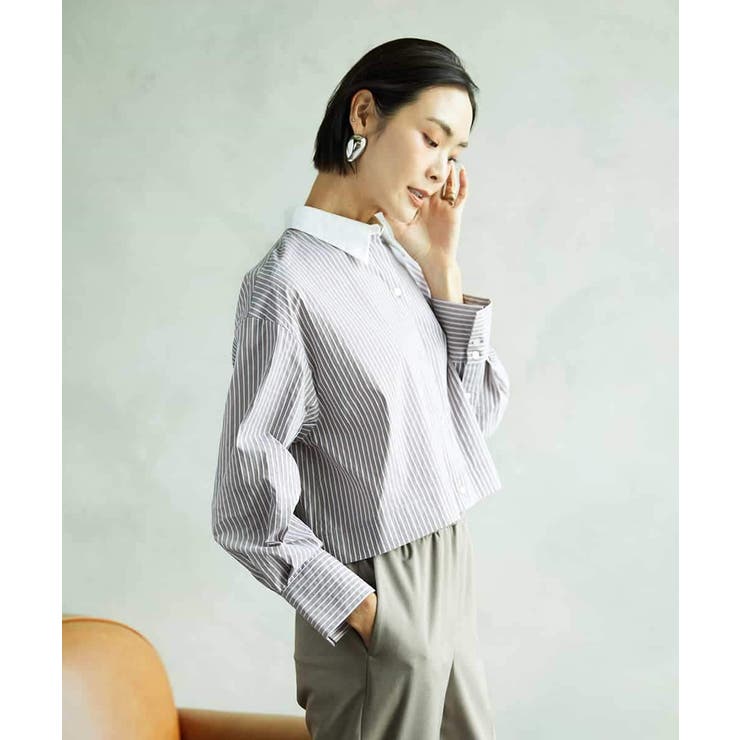 [2WAY]クレリックオーバーサイズストライプシャツ | MICHEL KLEIN | 詳細画像20 