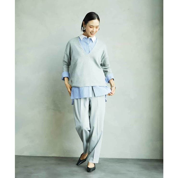 [2WAY]クレリックオーバーサイズストライプシャツ | MICHEL KLEIN | 詳細画像3 