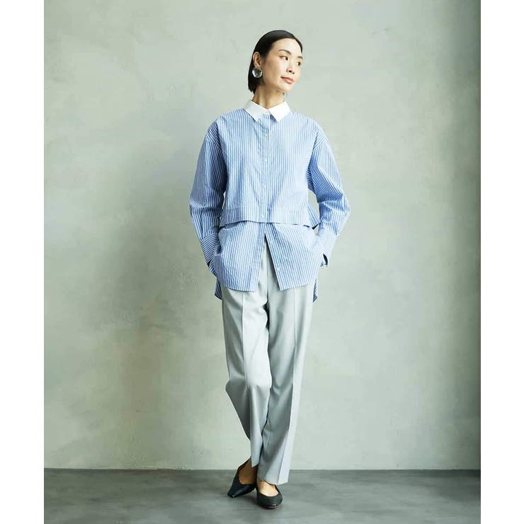 [2WAY]クレリックオーバーサイズストライプシャツ | MICHEL KLEIN | 詳細画像6 