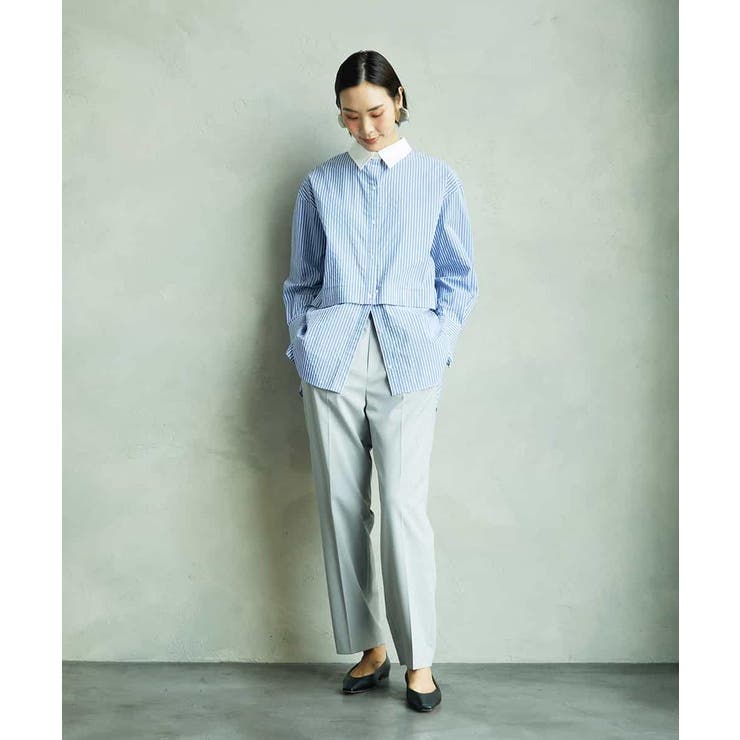 [2WAY]クレリックオーバーサイズストライプシャツ | MICHEL KLEIN | 詳細画像7 