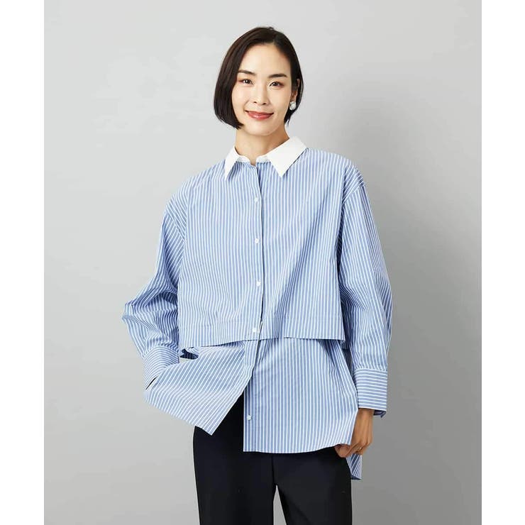 [2WAY]クレリックオーバーサイズストライプシャツ | MICHEL KLEIN | 詳細画像8 