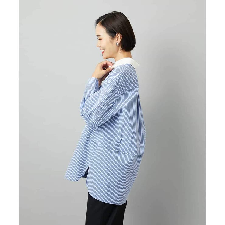 [2WAY]クレリックオーバーサイズストライプシャツ | MICHEL KLEIN | 詳細画像9 