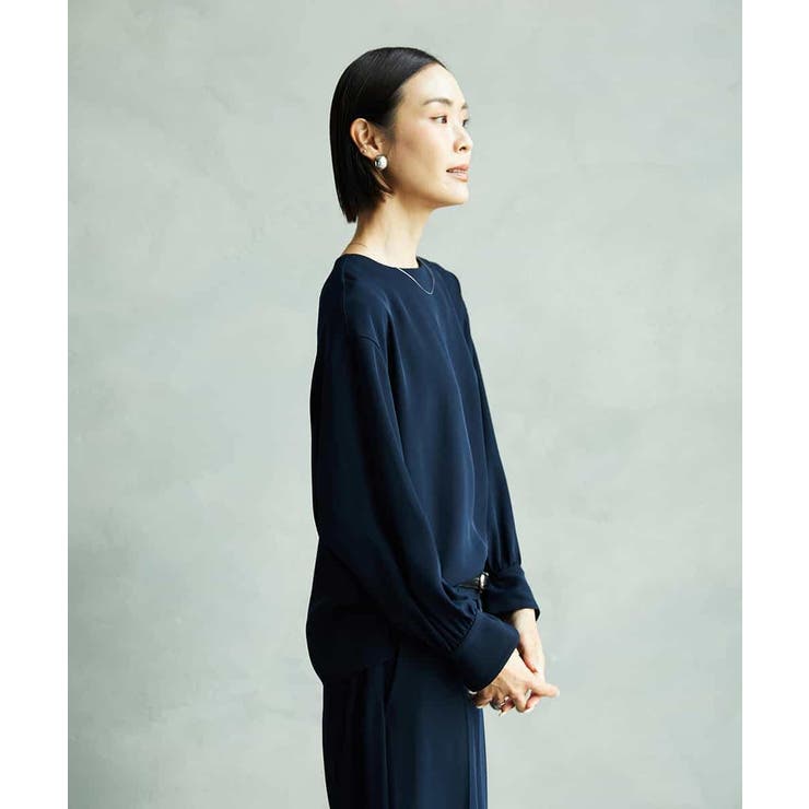 [セットアップ対応]ノーカラーブラウス | MICHEL KLEIN | 詳細画像2 