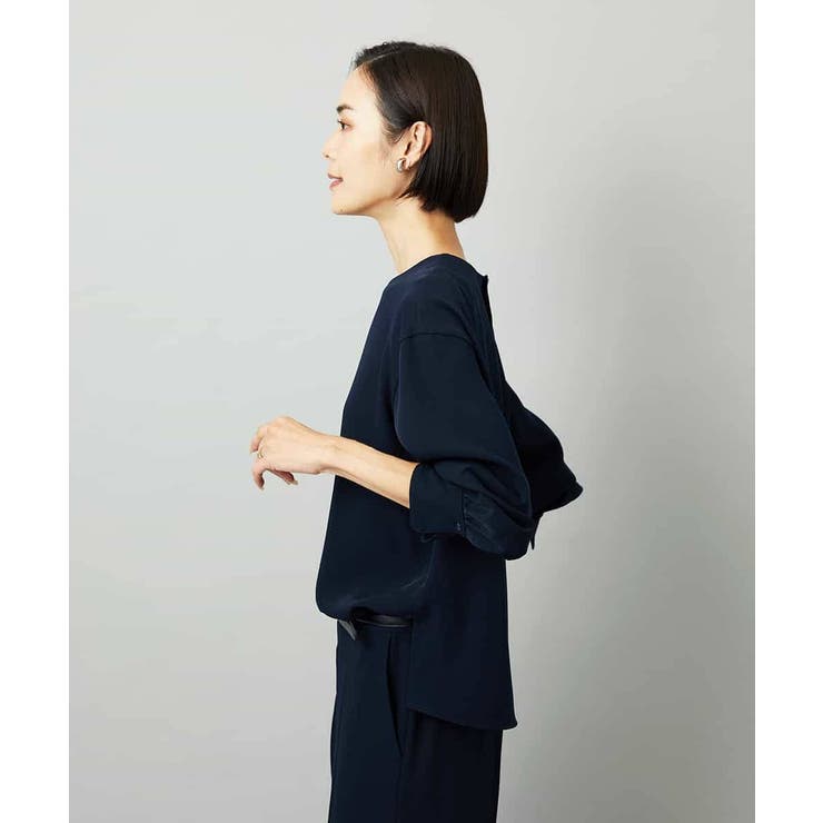 [セットアップ対応]ノーカラーブラウス | MICHEL KLEIN | 詳細画像7 