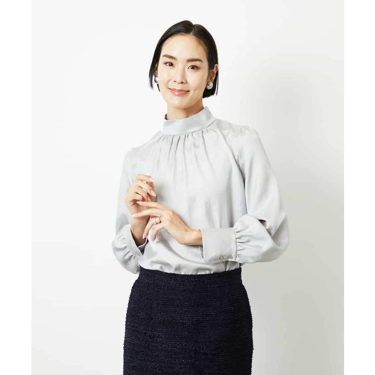 ギャザーディテールブラウス | MICHEL KLEIN | 詳細画像1 