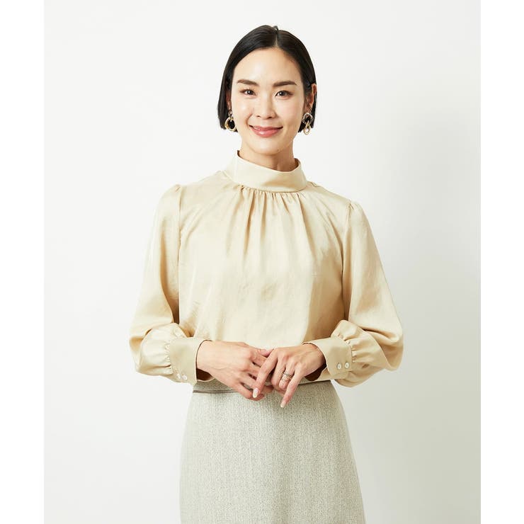 ベージュ | ギャザーディテールブラウス | MICHEL KLEIN