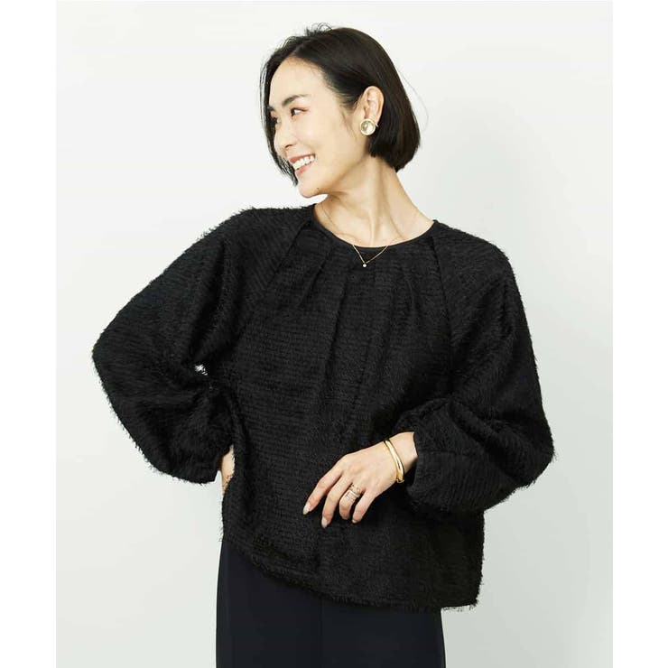 ブラック | [セットアップ対応]袖ボリュームブラウス | MICHEL KLEIN