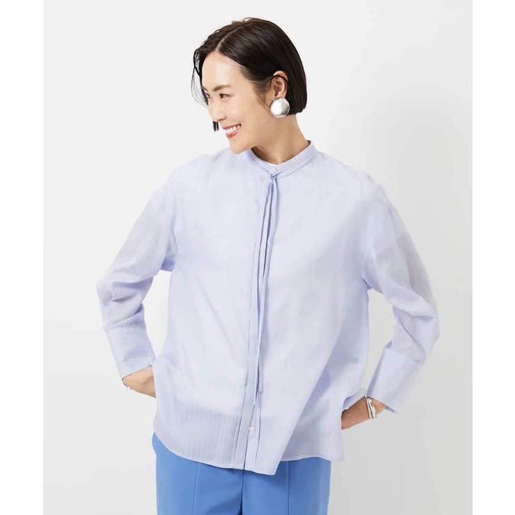 テンセルドビー細ボウタイブラウス | MICHEL KLEIN | 詳細画像3 