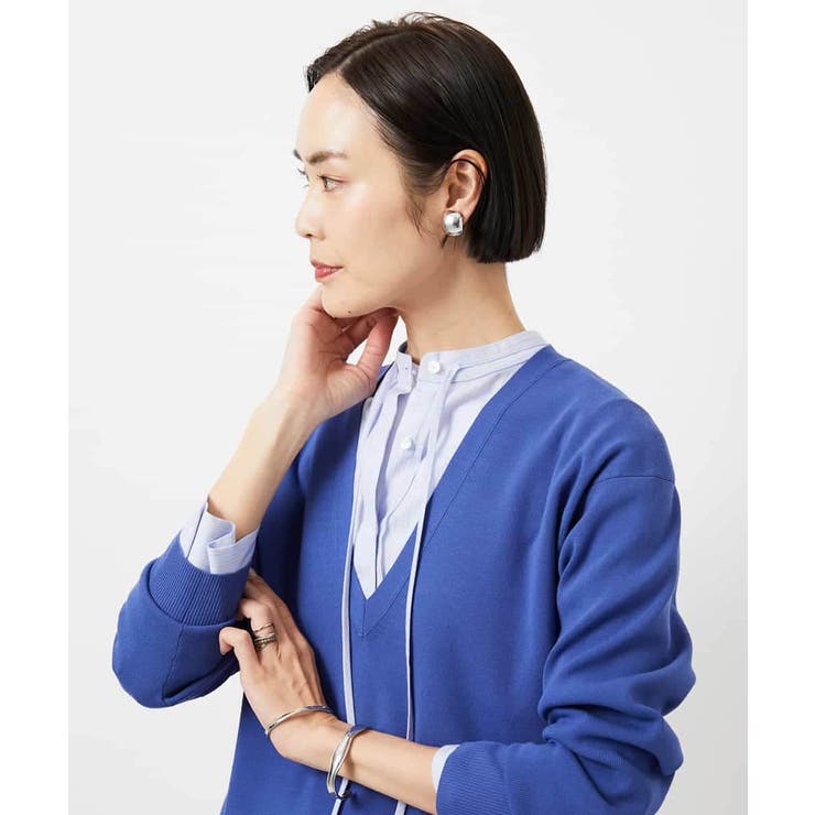 テンセルドビー細ボウタイブラウス | MICHEL KLEIN | 詳細画像7 