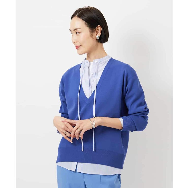 テンセルドビー細ボウタイブラウス | MICHEL KLEIN | 詳細画像8 