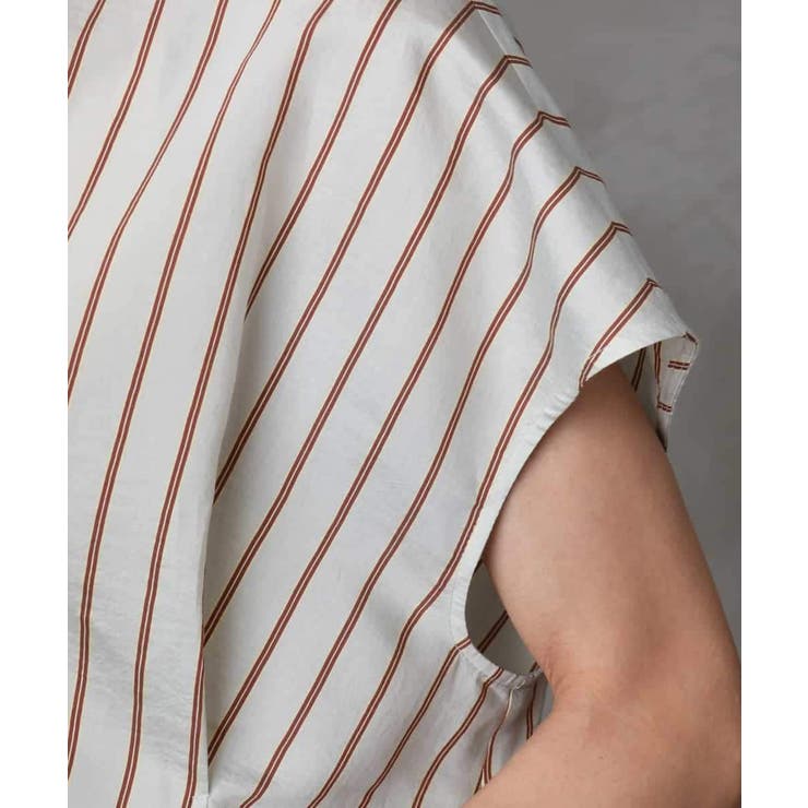 ストライプ柄デザインタックブラウス | MICHEL KLEIN | 詳細画像10 