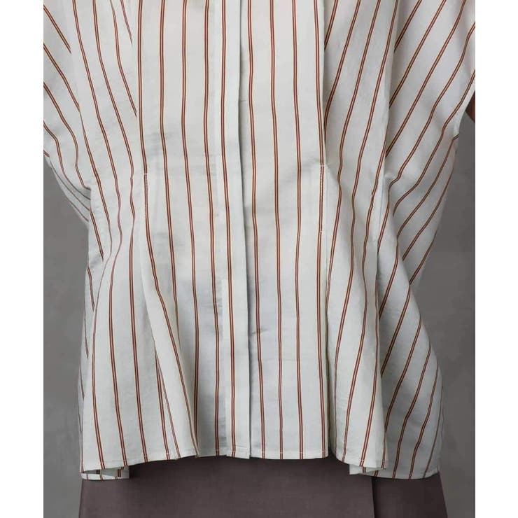 ストライプ柄デザインタックブラウス | MICHEL KLEIN | 詳細画像11 