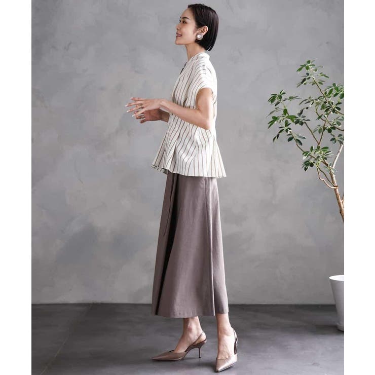 ストライプ柄デザインタックブラウス | MICHEL KLEIN | 詳細画像5 