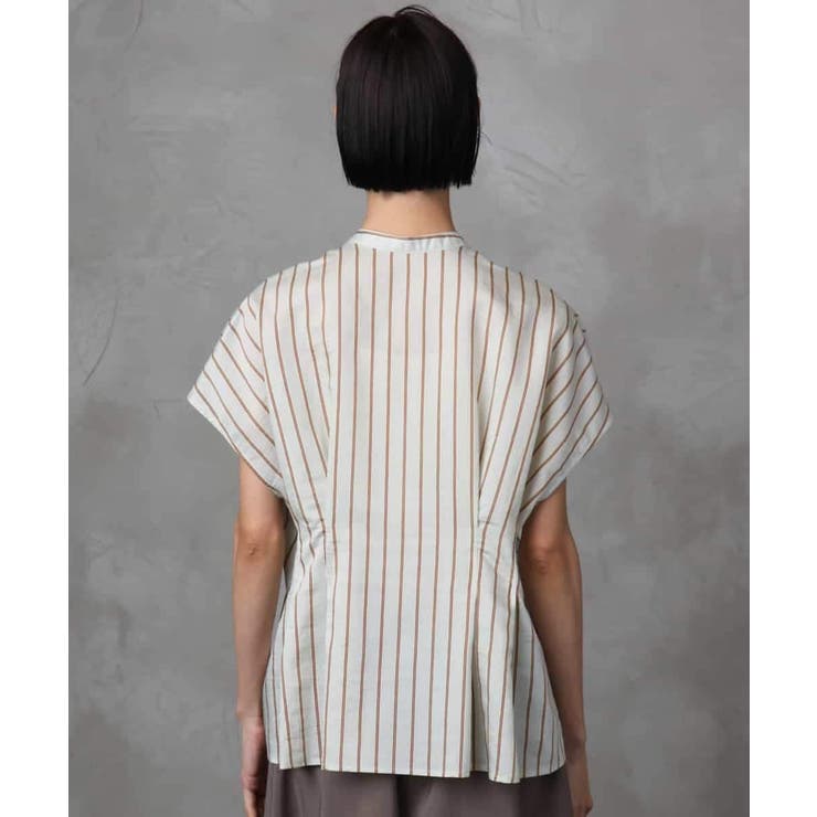 ストライプ柄デザインタックブラウス | MICHEL KLEIN | 詳細画像8 
