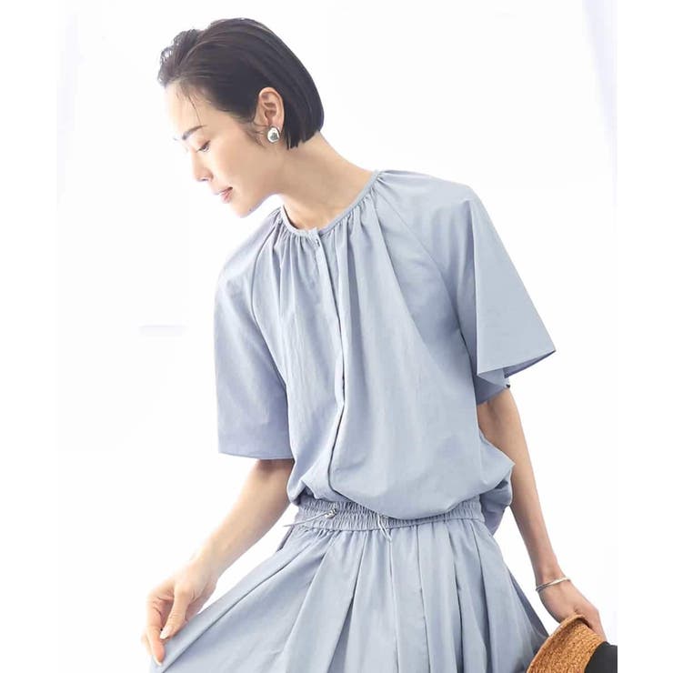 [ドライタッチ]ギャザーブラウス 無地(セットアップ対応) | MICHEL KLEIN | 詳細画像16 