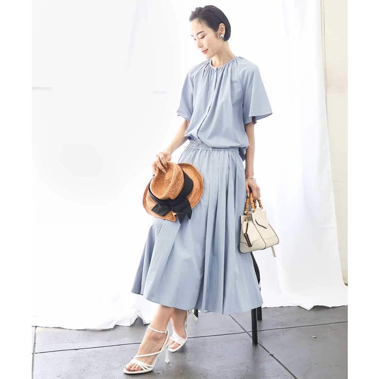 [ドライタッチ]ギャザーブラウス 無地(セットアップ対応) | MICHEL KLEIN | 詳細画像18 