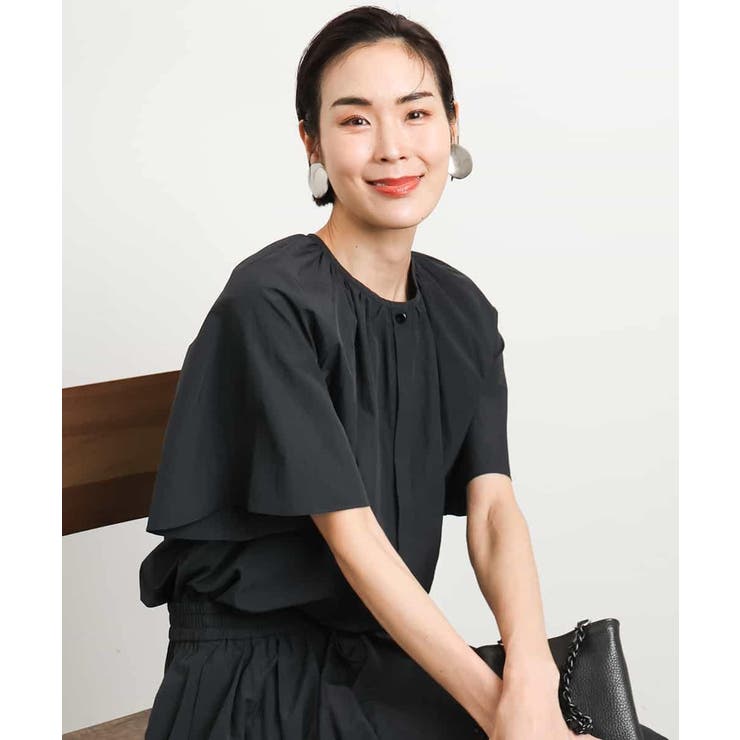 [ドライタッチ]ギャザーブラウス 無地(セットアップ対応) | MICHEL KLEIN | 詳細画像20 