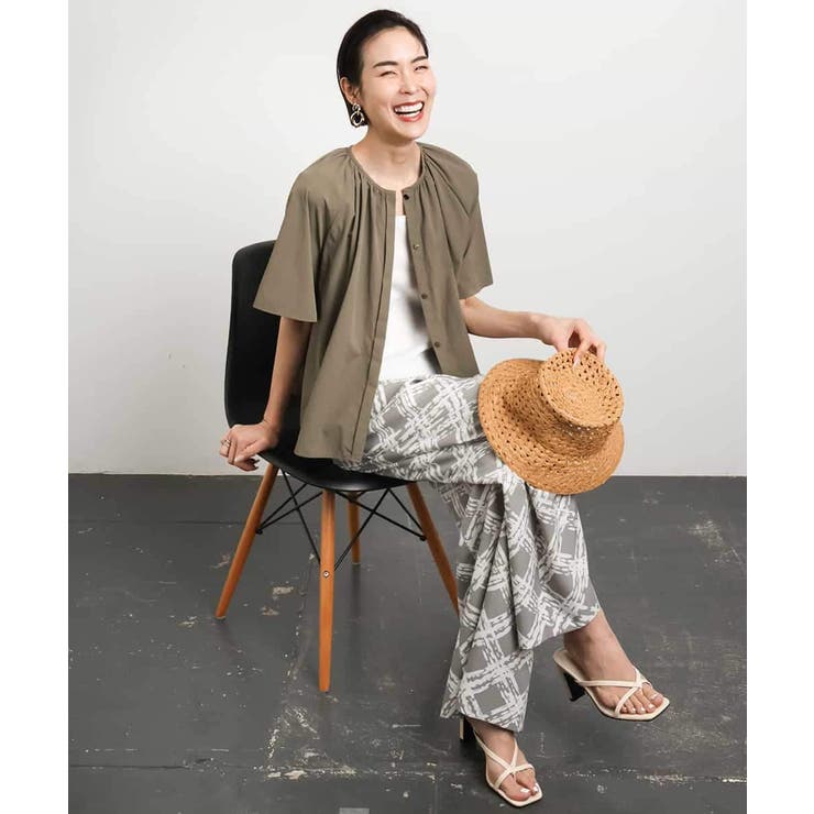 [ドライタッチ]ギャザーブラウス 無地(セットアップ対応) | MICHEL KLEIN | 詳細画像8 